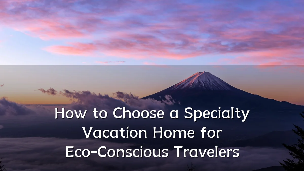 How to Choose a Specialty Vacation Home for Eco-Conscious Travelers