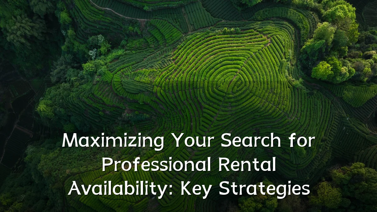 Maximizing Your Search for Professional Rental Availability: Key Strategies